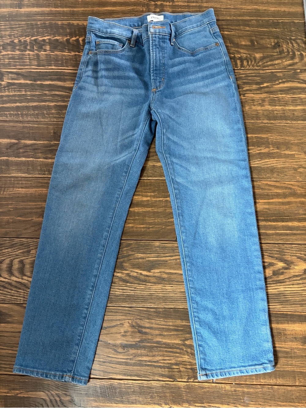 Loft Rivete Mid Rise Relaxed Straight Jeans size 27 - Picture 2 of 5